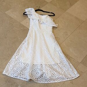 Lilly Pulitzer White One-Shoulder Lace Dress